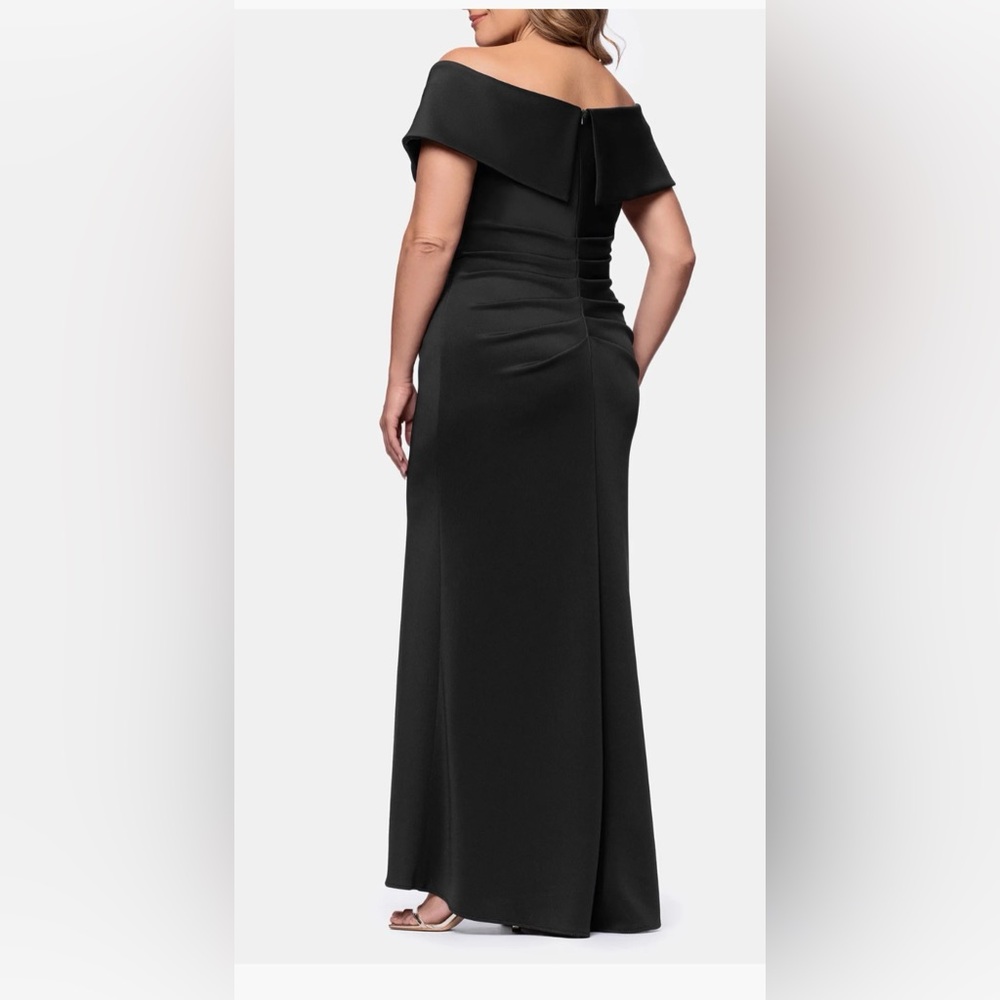 XScape Evenings Off the Shoulder Scuba Knit Gown size:20W - Picture 2 of 12